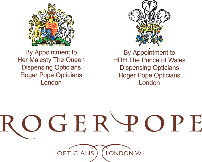 By appointment to Her Majesty The Queen Dispensing Opticians Roger Pope & Partners London